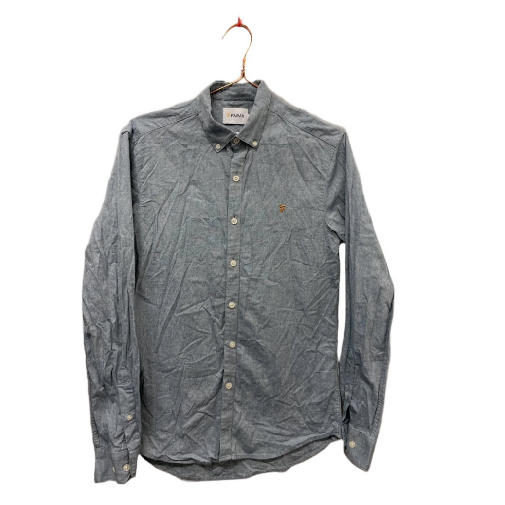 Rubynee  Vintage y2k mens slim fit Farah blue shirt size XS