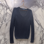 Rubynee Vintage y2k Zara Knitted Blue V-Neck Sweater