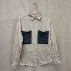 Rubynee  Vintage y2k zara mens cream regular fit shirt with black pocket