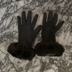 Rubynee Vintage y2k Faux fur grey gloves