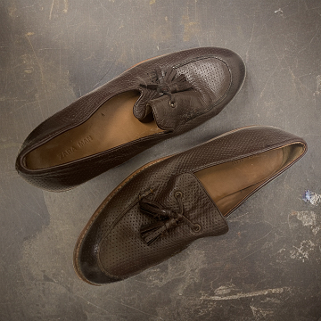 Vintage brown leather loafers shoe size 41