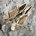 Rubynee Vintage y2k women Dunnes cream ankle strap bridal sandal