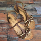 Rubynee Vintage y2k GEOX womens wedge heel brown sandals size 39