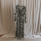 Rubynee  Vintage y2k Black And White Zebra Print Midi Shirt Dress
