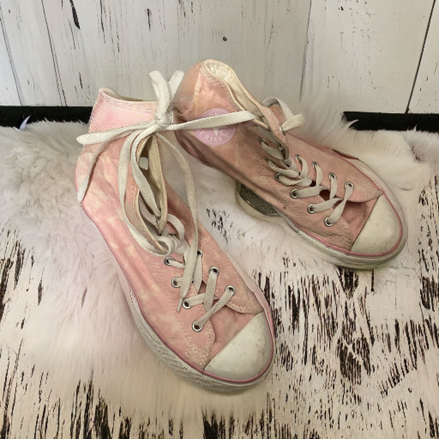 Rubynee Vintage y2k pink converse high trainer sneaker