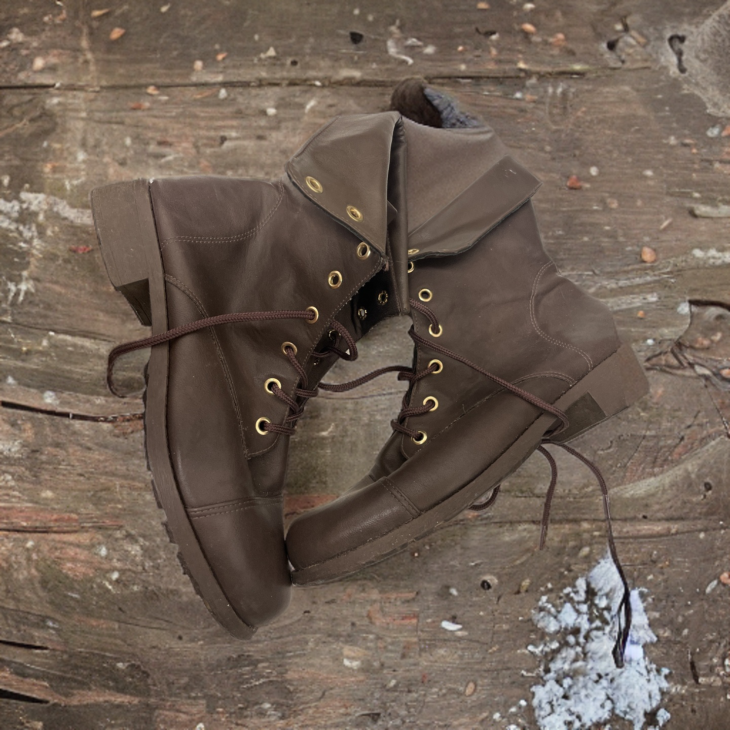 Vintage Ana Mello made in Brasil Over the Knee lace up brown boot size 39