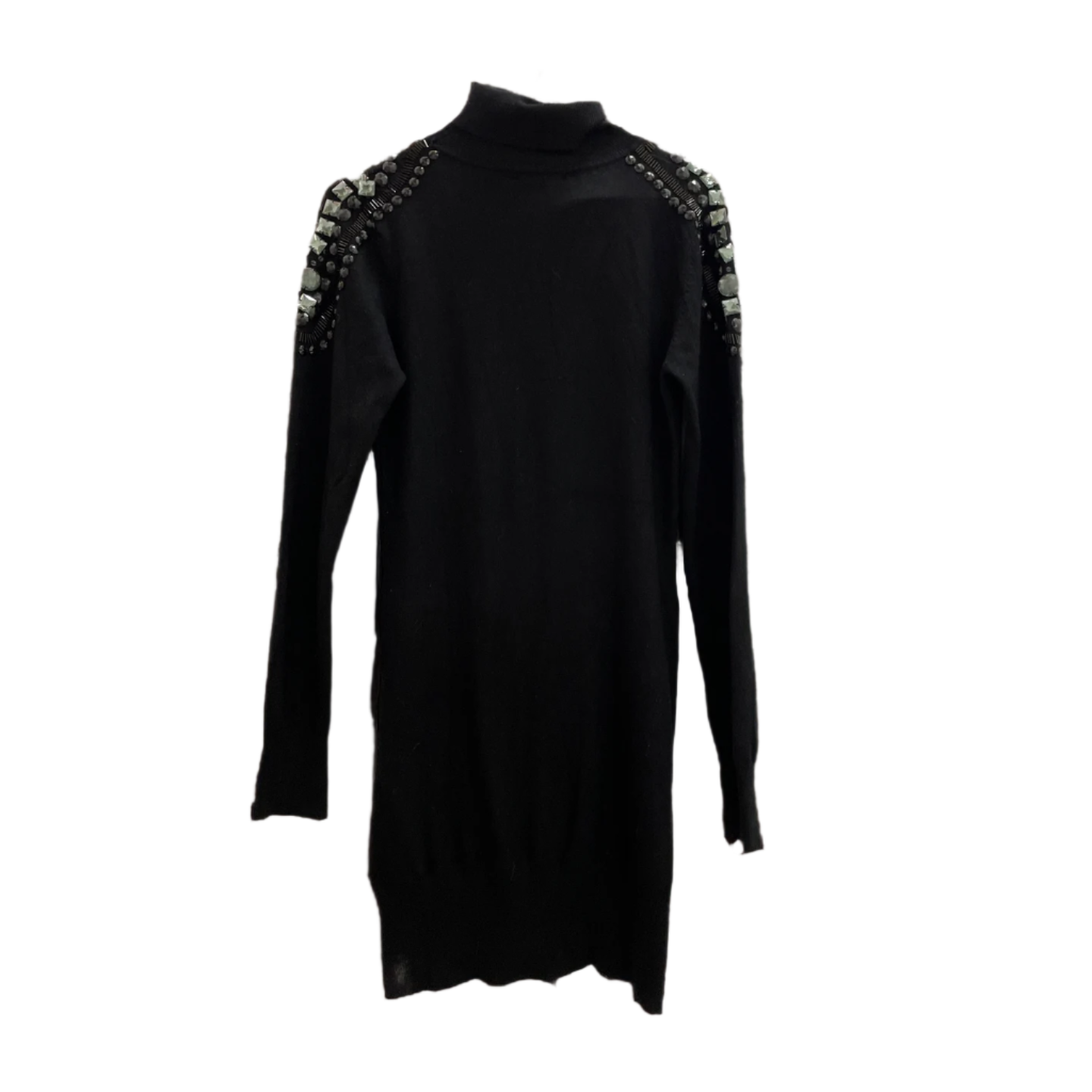 Women turtle neck oversize black jumper with studded design