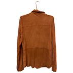 Rubynee  Vintage y2k mens suede orange denim couture long sleeve shirt