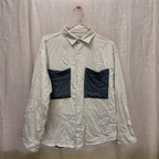 Rubynee  Vintage y2k zara mens cream regular fit shirt with black pocket