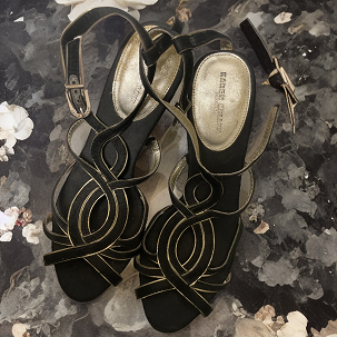 Vintage women karen millen strap black sandals size 7