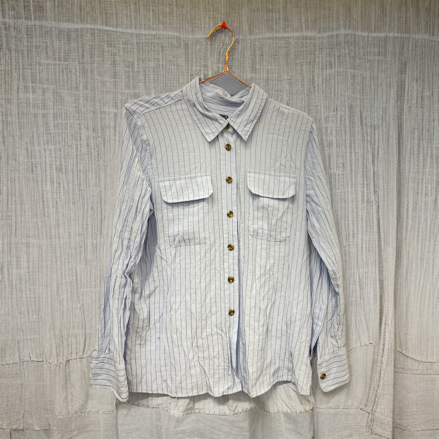 Rubynee  Vintage y2k womens mark & spencer line stripe blue shirt size 10