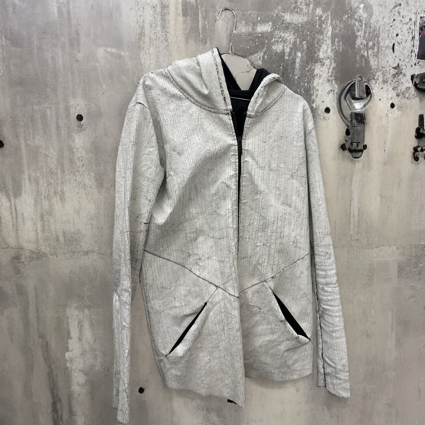 Rubynee Vintage y2k marble white pattern zara man hoodie size L