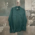 Rubynee Vintage y2k regular fit mens defacto green long sleeve shirt