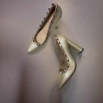 Vintage gold women luxury high heel shoe size 37