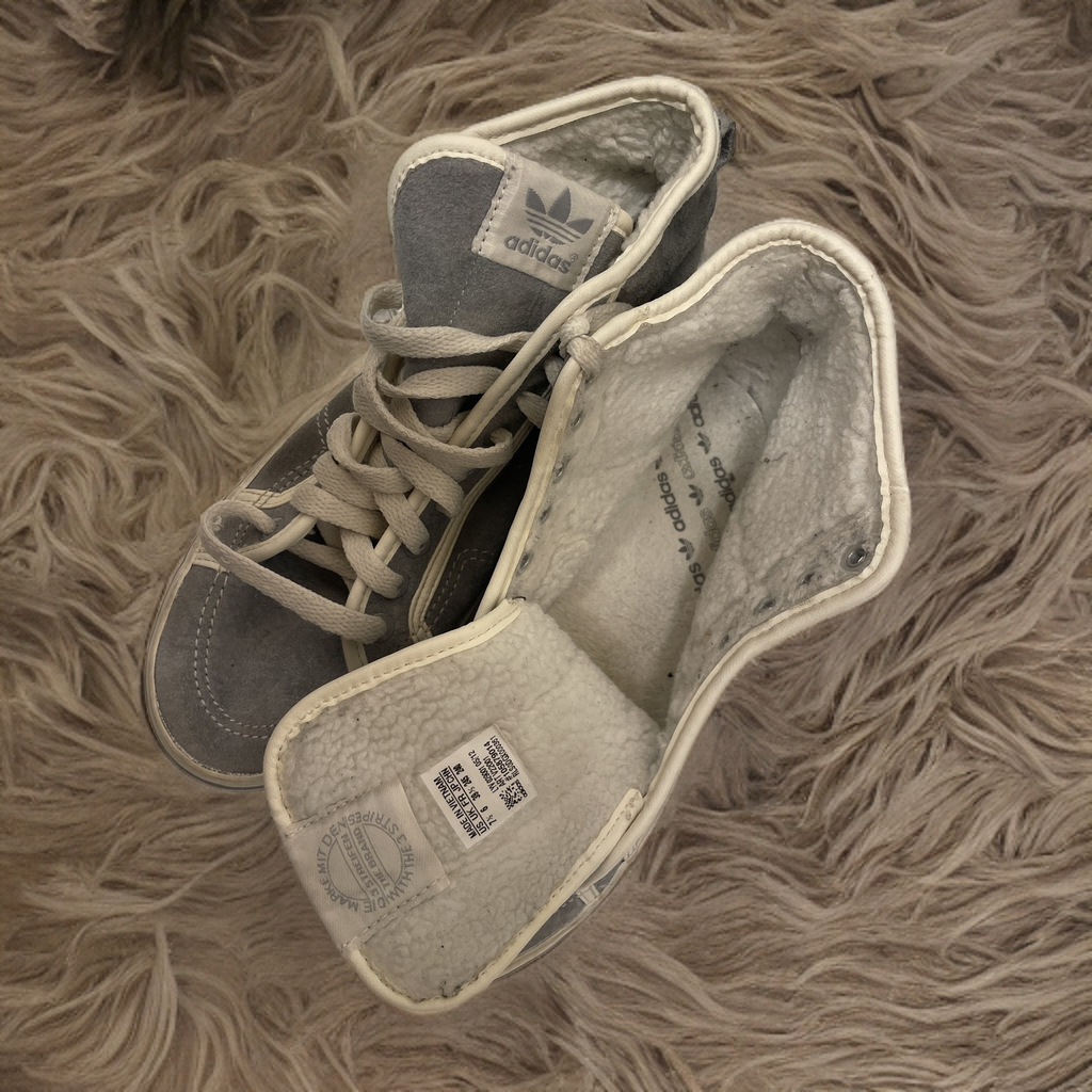 Vintage high-top adidas grey sneakers uk 6