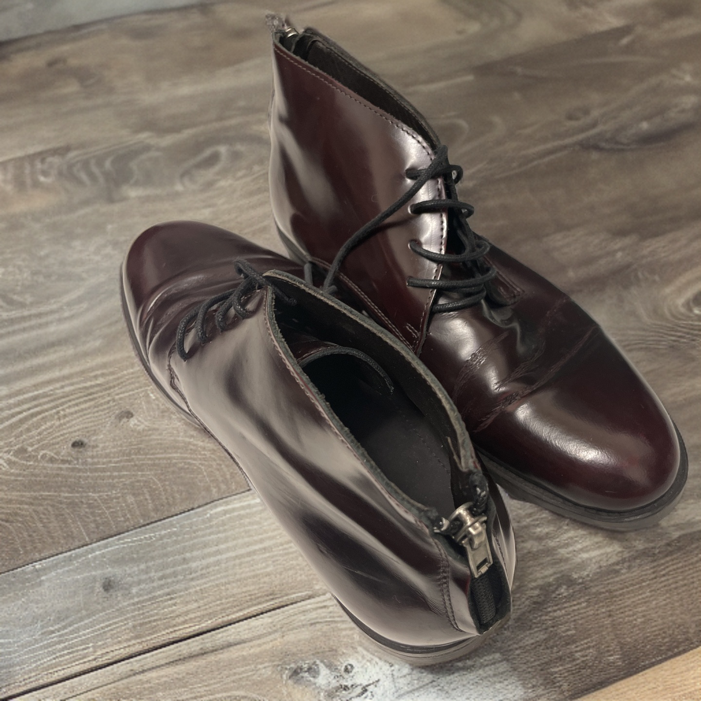 vintage mens brown leather lace up chelsea boot size 41