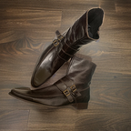 Vintage faux suede brown ankle boot size 41