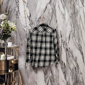 RUBYNEE Vintage y2k FB Sister black & white checkered long sleeve shirt size XS