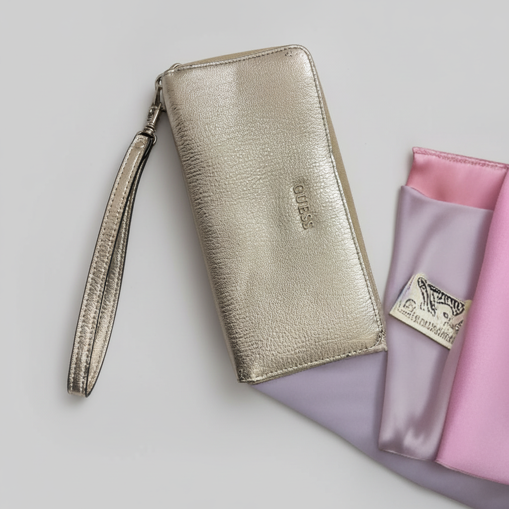  Rubynee Vintage y2k LARGE SILVER WOMEN'S WALLET GUESS