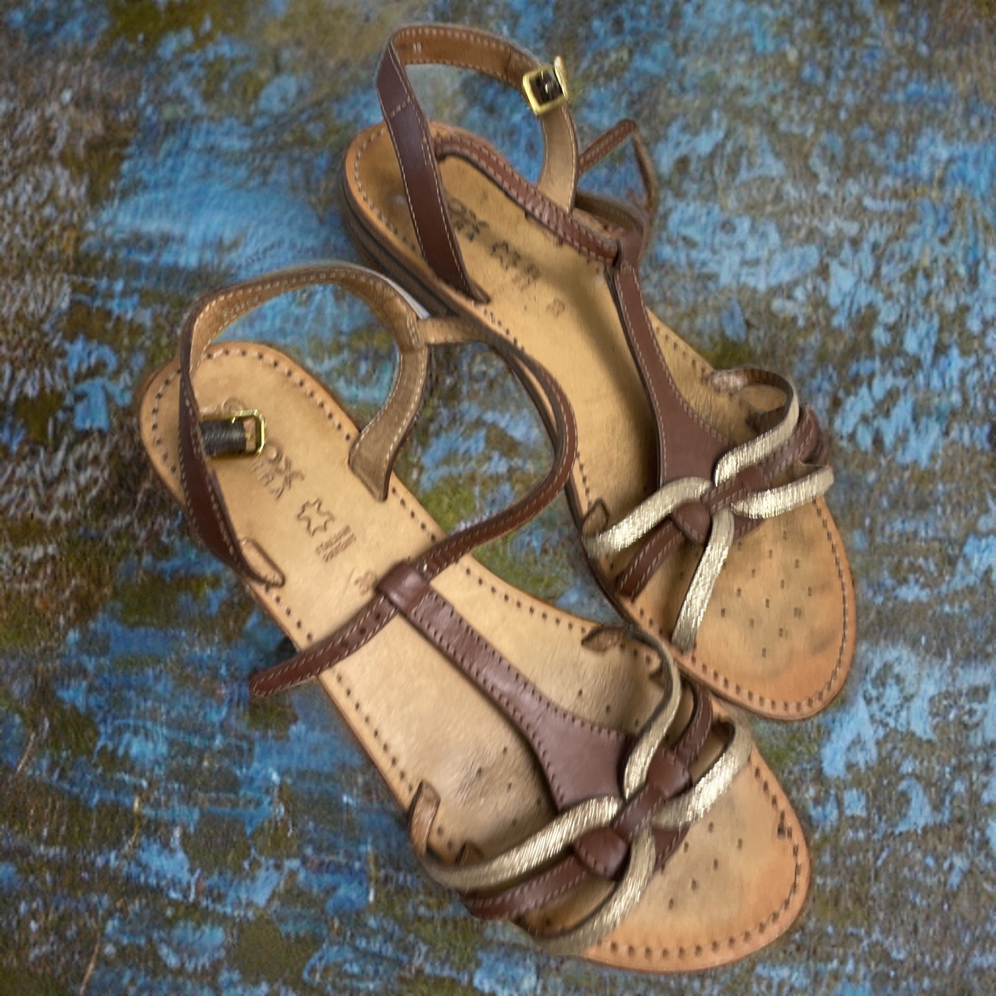 Rubynee Vintage y2k GEOX womens wedge heel brown sandals size 39