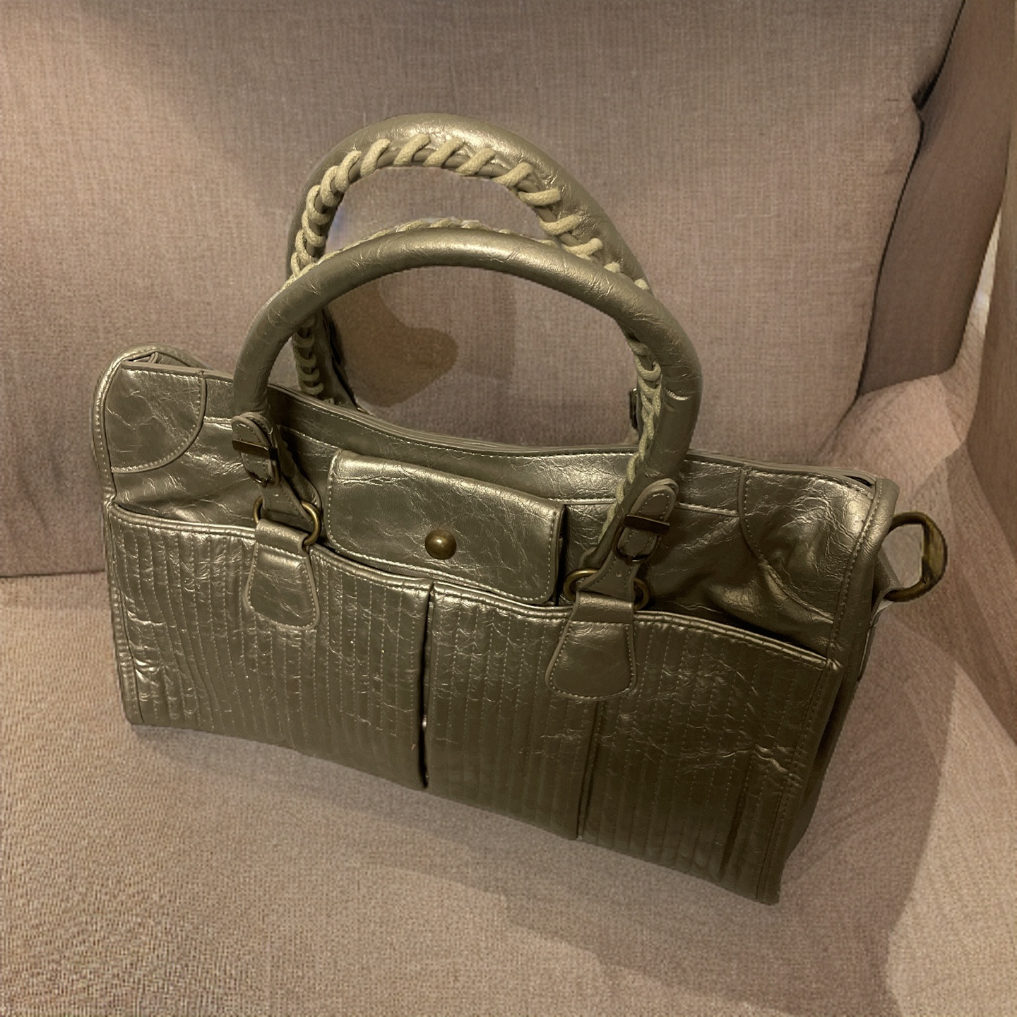  Rubynee Vintage y2k bronze leather women hand bag