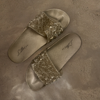 Vintage bronze embellished women slide size uk 7