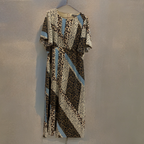 Rubynee Vintage y2k Girlinmind Animal Print Angel Sleeve Midaxi Dress