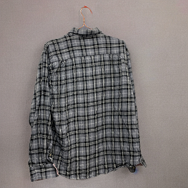 RUBYNEE Vintage y2k womens dunnes regular fit grey checkered long sleeve shirt size XL