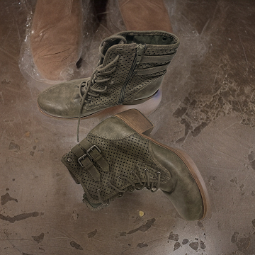 Vintage green winter lace up ankle boot size 41| SKU 1379