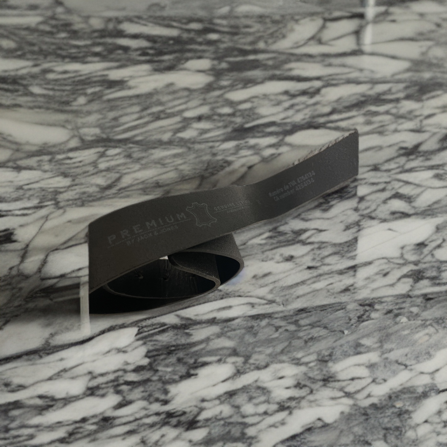 Vintage jack and jones premium black leather mens belt size s