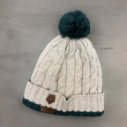 Rubynee Vintage y2k Acrylic Cream Beanie cap lined with Glentua crest
