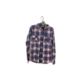 Rubynee Vintage y2k mens Topman blue checkered Hoodie shirt size XXS