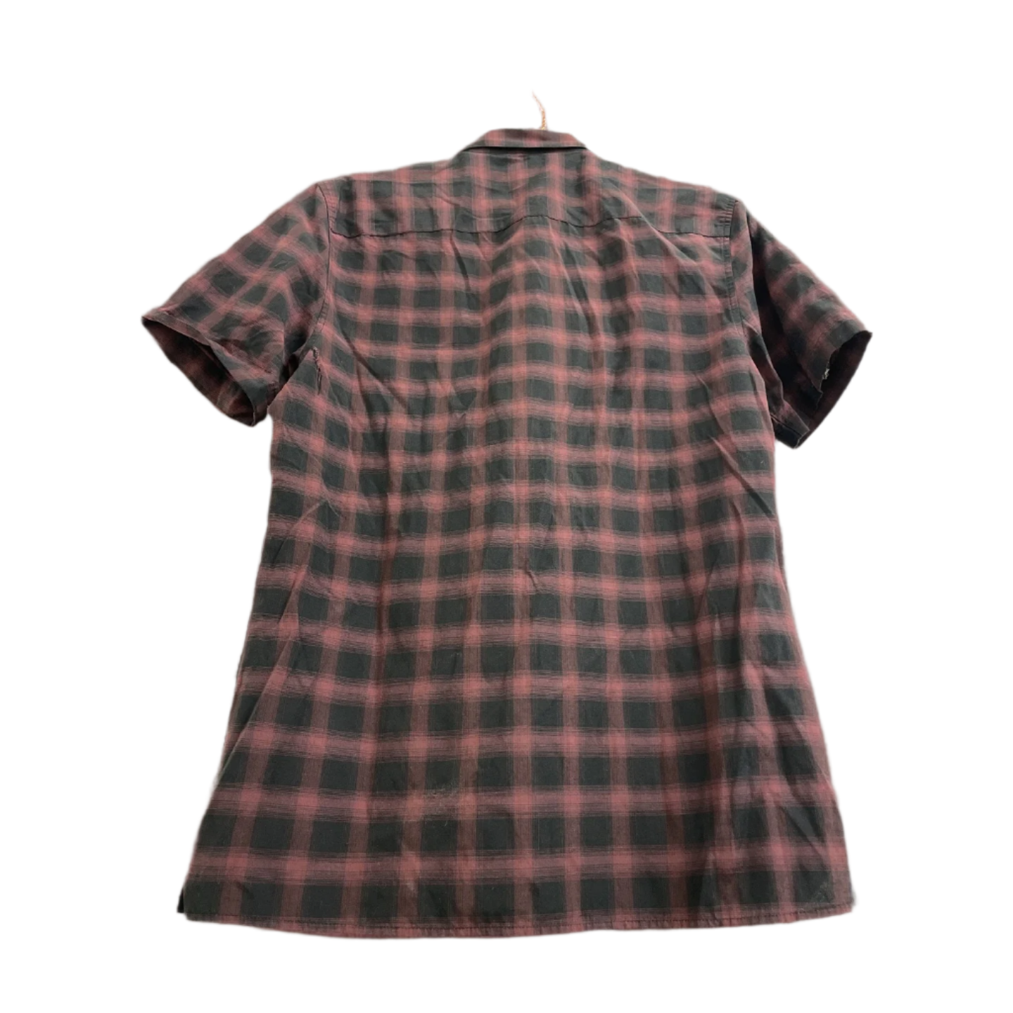 Rubynee  Vintage y2k mens river island dark brown checkered slim fit short sleeve shirt