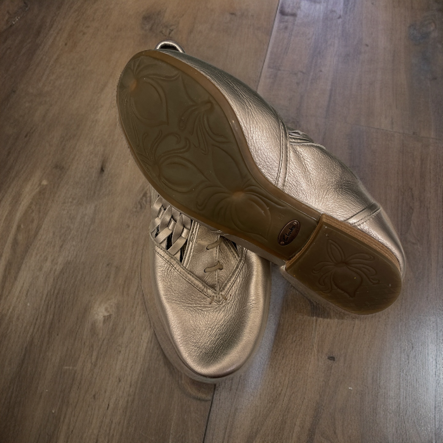 Vintage claks oxford woman lace bronze shoe size uk 5.5