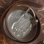 Rubynee Vintage y2k mens Loding leather brown belt