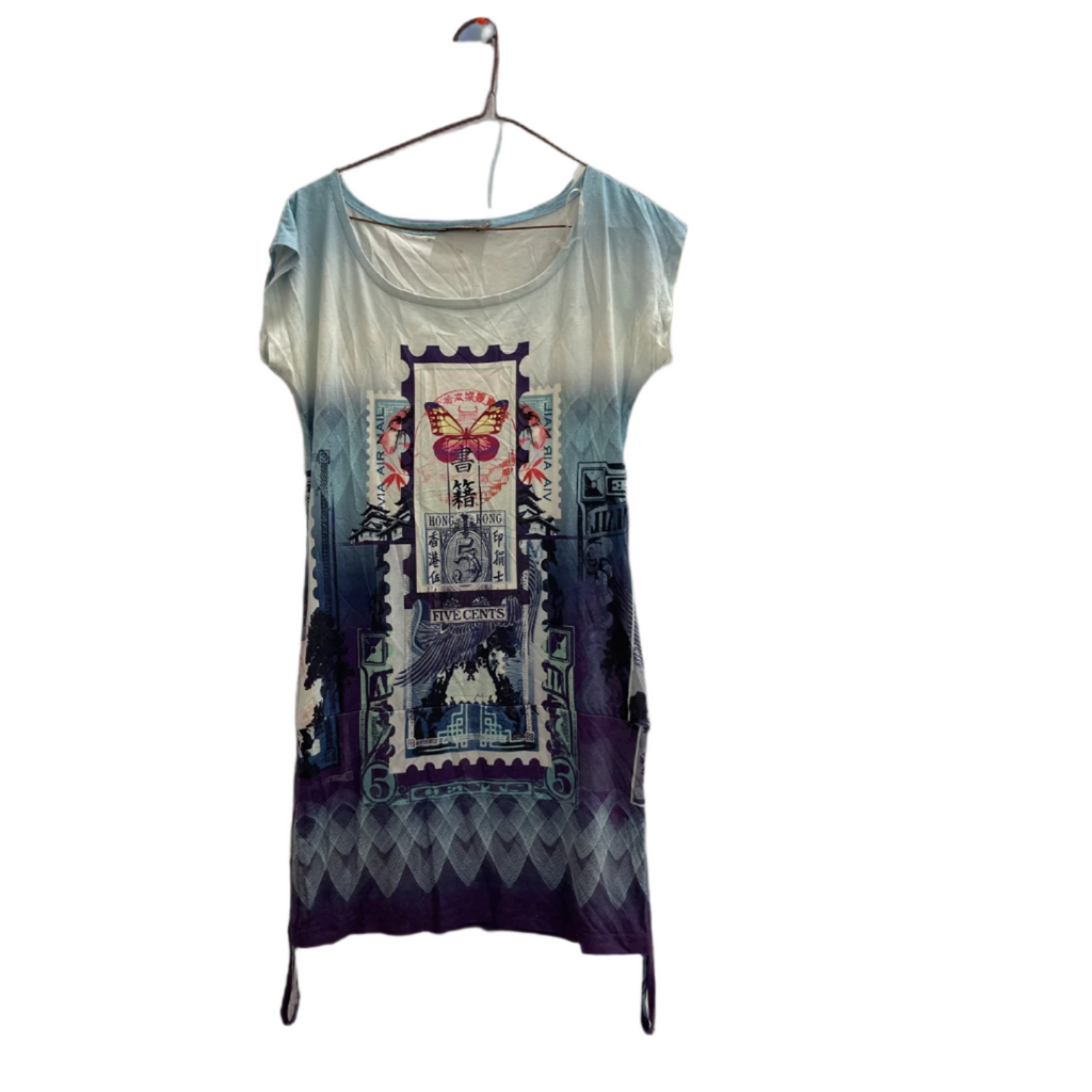 Rubynee Vintage y2k Geisha graphics women purple dress size S
