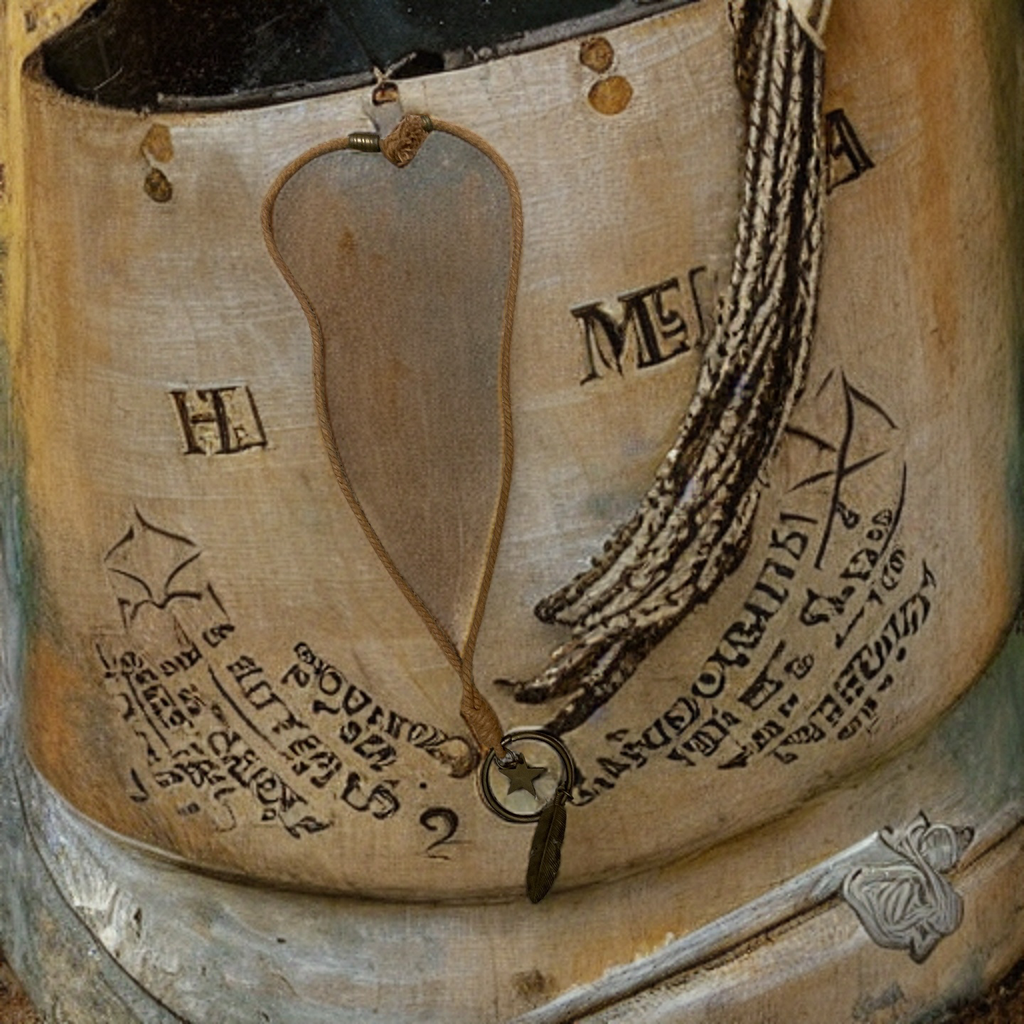 Rubynee Vintage y2k Genuine leather necklace and natural Pyrite pebble