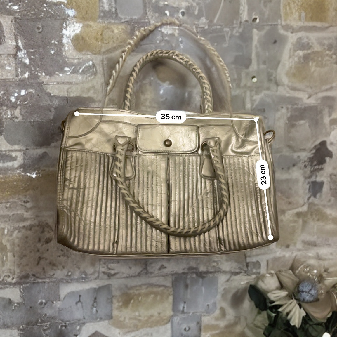  Rubynee Vintage y2k bronze leather women hand bag