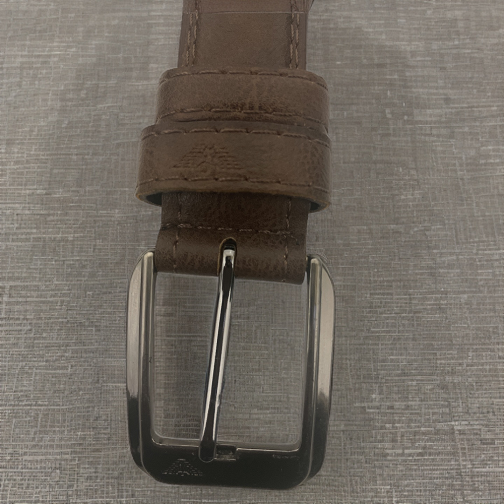 Vintage brown leather mens square buckle belt size M