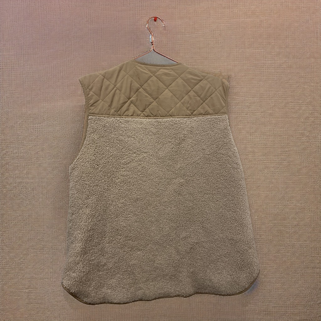 Rubynee  Vintage y2k Globalfunk sleeveless padded Cream Jacket