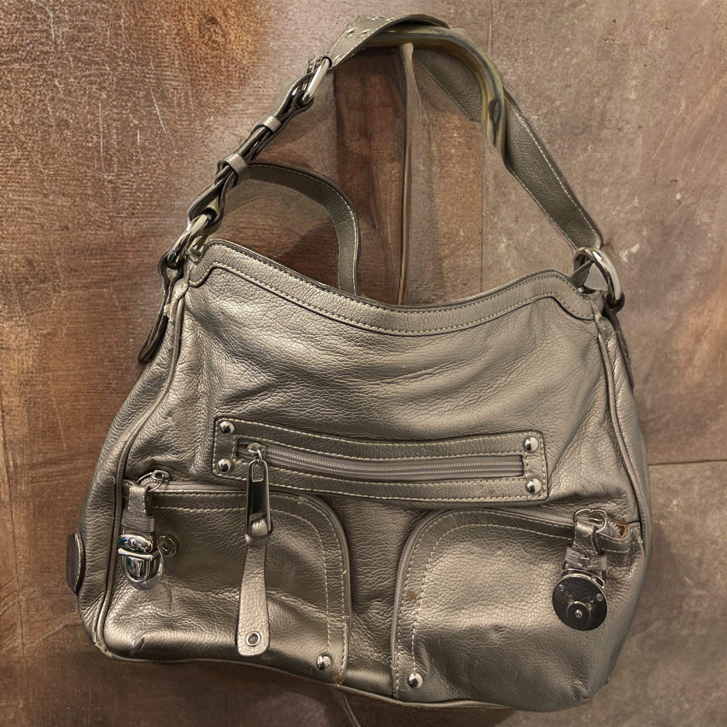  Rubynee Vintage y2k bronze leather women hand bag