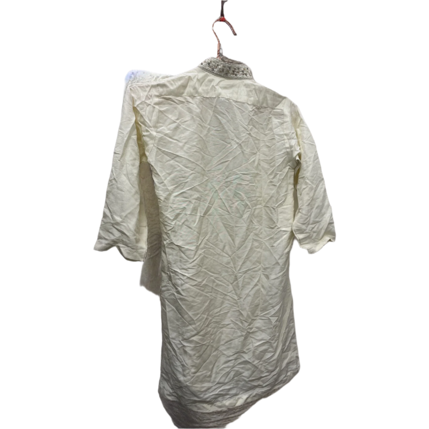 Rubynee Vintage y2k Men's Traditional Silk Kurta cream Shirt size S