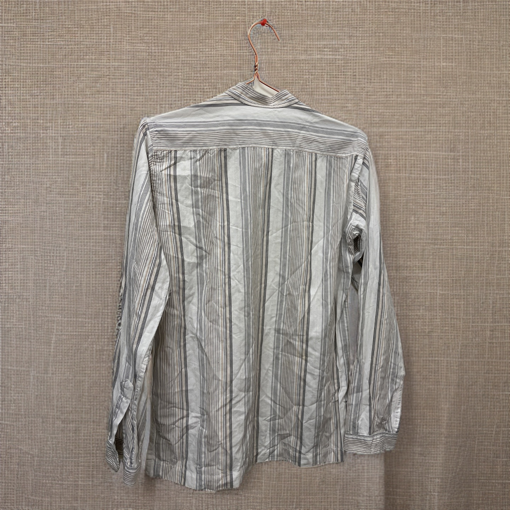 Rubynee  Vintage y2k Topman Linen Shirt Striped Blouse in cream