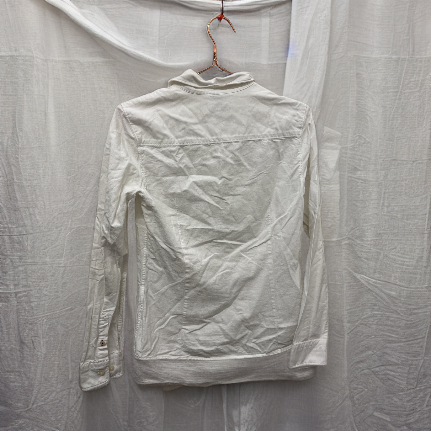 Rubynee  Vintage y2k mens slim fit polham plain white shirt size S