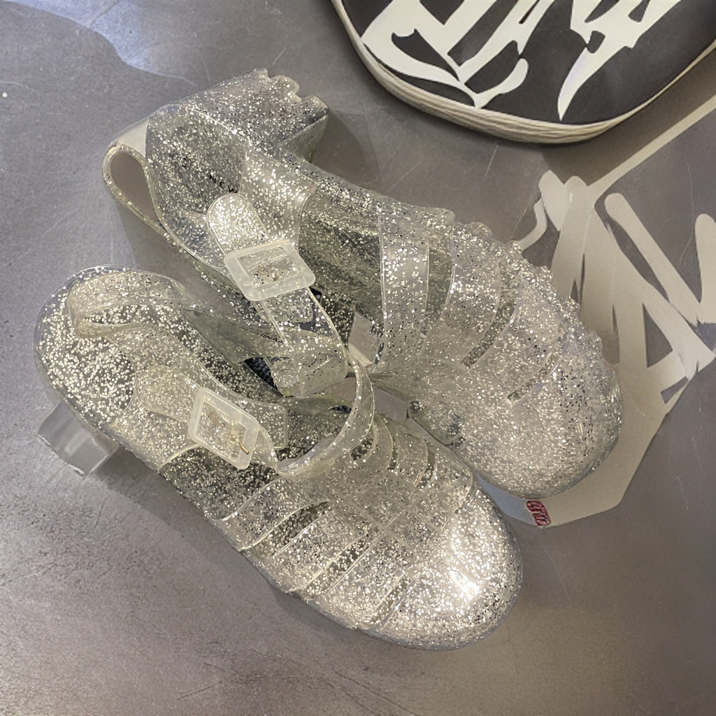 Rubynee Vintage y2k Ladies Spot On Casual Jelly Sandals