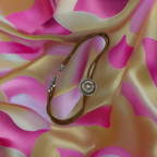 Rubynee Vintage y2k Brown faux leather bracelet with silver pendant