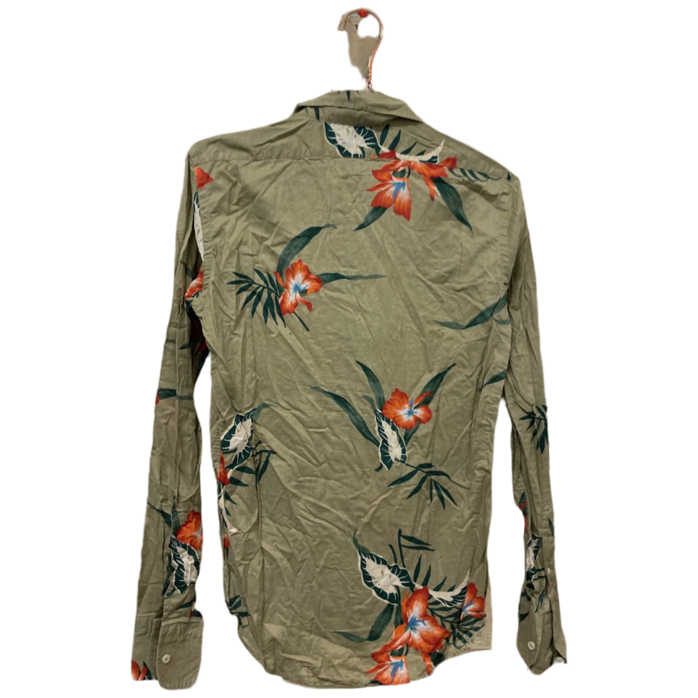 Rubynee  Vintage y2k mens green floral patterned zara shirt