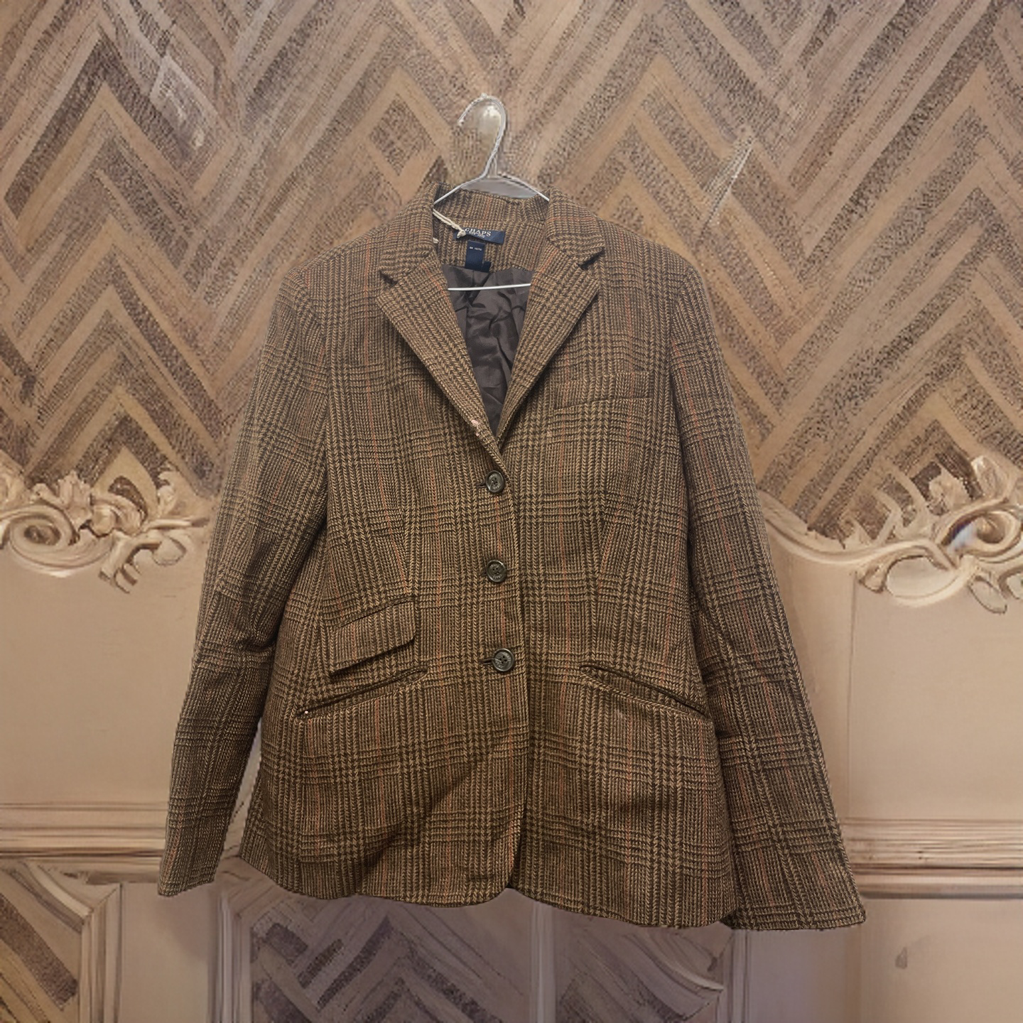 Vintage brown leather mens belt