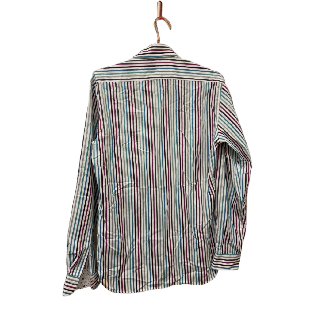 Rubynee  Vintage y2k Mark & Spencers mens multicoloured stripped long sleeve shirt