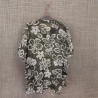 Rubynee  Vintage y2k Hawaii floral print khaki green blouse